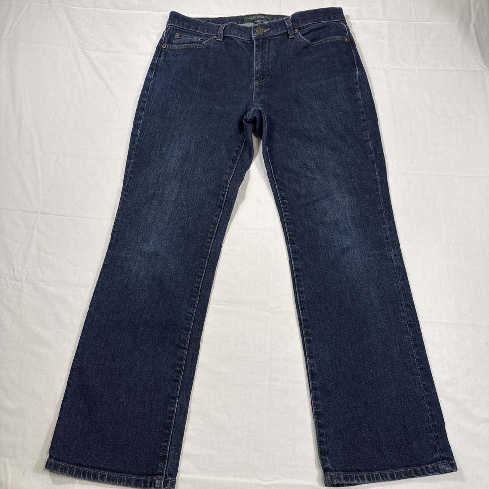 JEANS Women 10 LRL Ralph Lauren STRAIGHT Stretch Dark Blue